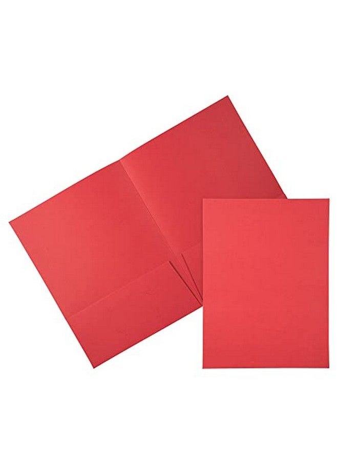 JAM Paper Two Pocket Textured Linen Presentation Folders Letter Size Business Folder Red 6 Pack  - Image 1