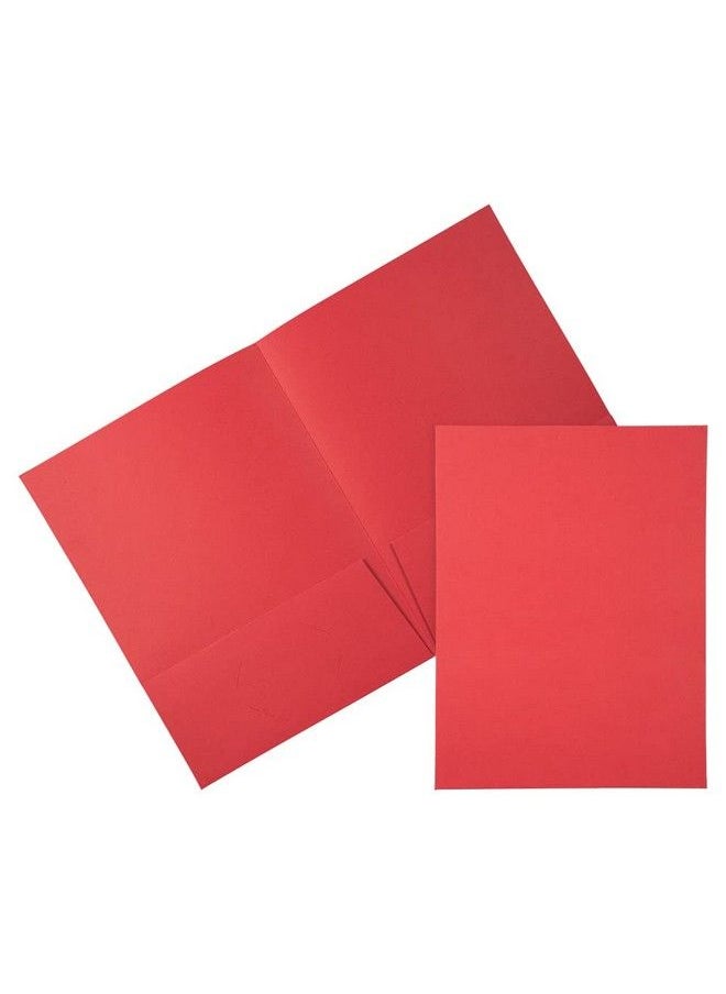 JAM Paper Two Pocket Textured Linen Presentation Folders Letter Size Business Folder Red 6 Pack  - Image 2