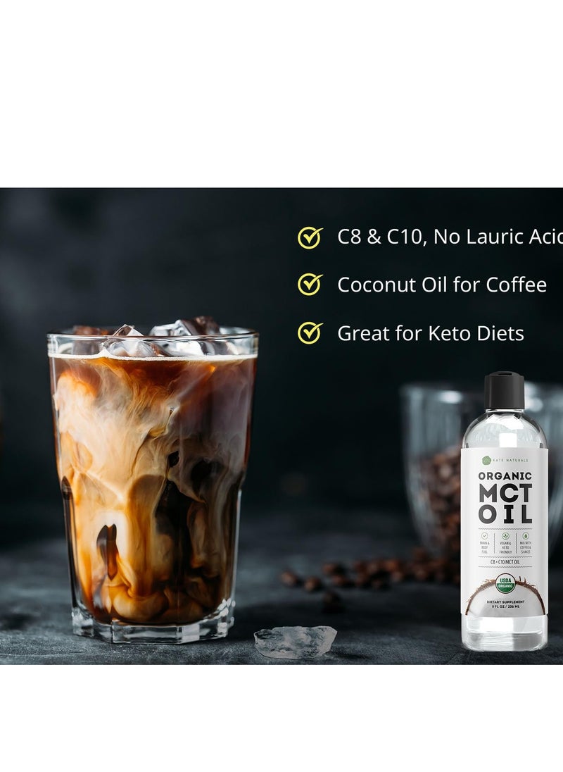MCT Oil for Coffee 8oz, Organic, Unflavored 15 Servings
