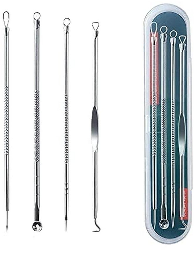 Glowhouse Stainless Steel Blackhead Pimple Blemish Extractor/Remover Tool (4.72-inch) - Set of 4 - Image 1