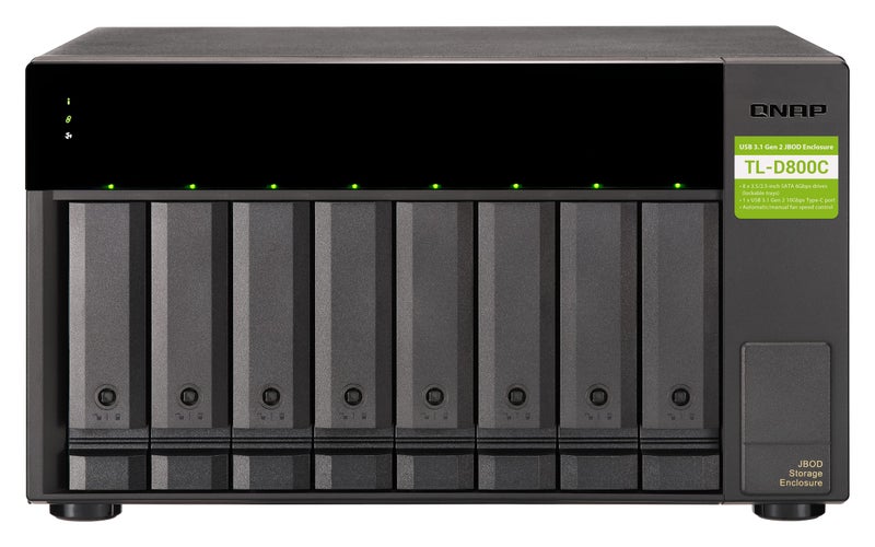 QNAP TL-D800C 8 Bay Desktop JBOD Storage Enclosure with USB 3.2 Gen 2 Type-C Connectivity - Image 3