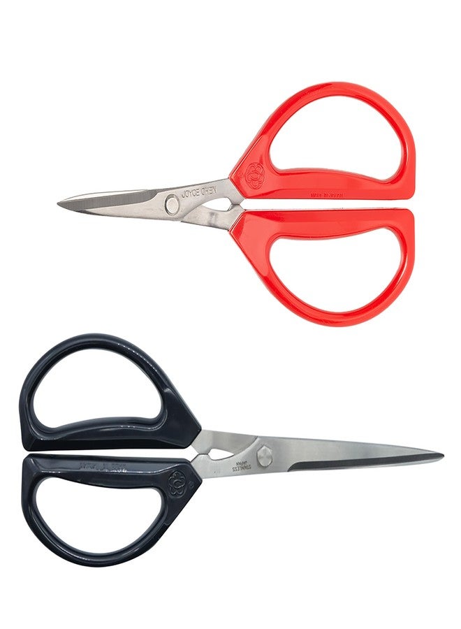 Joyce Chen Kitchen Shears 2-Pack - Includes 8-inch Deluxe and 6-inch Original Unlimited Kitchen Scissors, Dark Navy and Red Handles - Image 1