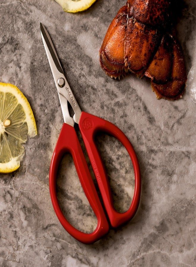 Joyce Chen Kitchen Shears 2-Pack - Includes 8-inch Deluxe and 6-inch Original Unlimited Kitchen Scissors, Dark Navy and Red Handles - Image 3