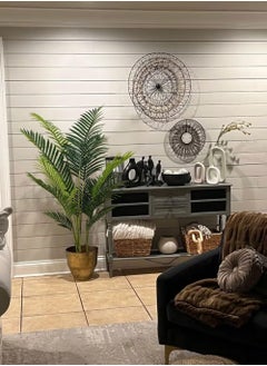Rock Pow Artificial Areca Palm Plant Fake Tropical Palm Tree, Faux Dypsis Lutescens Plants in Pot for Indoor Outdoor House Home Office Garden Modern Decoration Housewarming Gift-Set  - Image 3