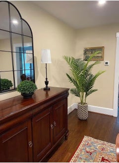 Rock Pow Artificial Areca Palm Plant Fake Tropical Palm Tree, Faux Dypsis Lutescens Plants in Pot for Indoor Outdoor House Home Office Garden Modern Decoration Housewarming Gift-Set  - Image 4