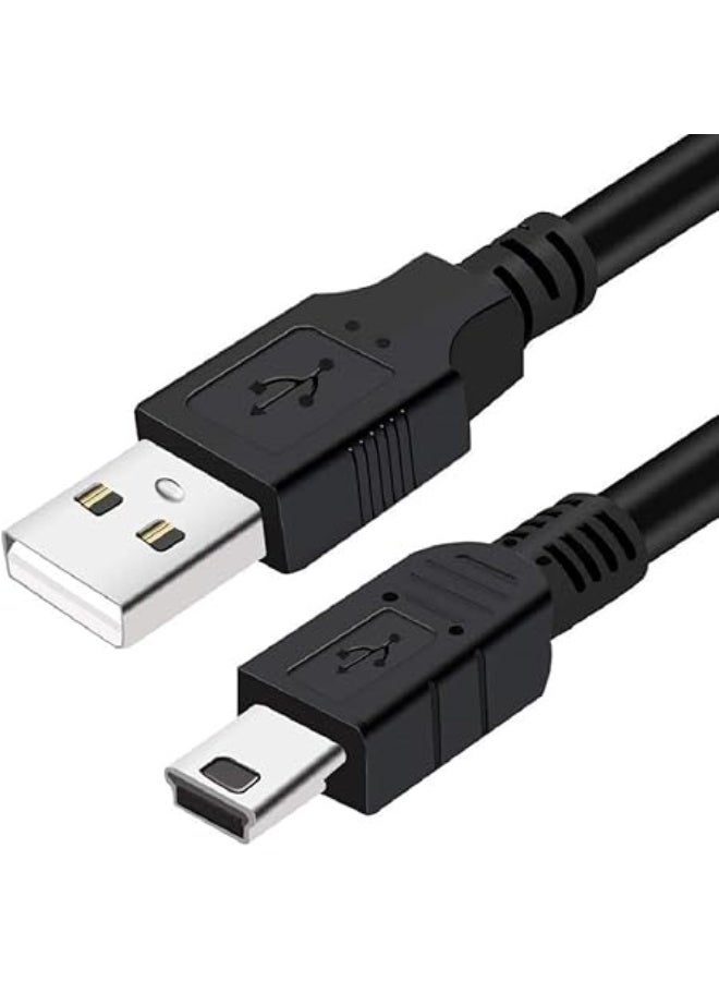 بلاتينيوم كابل شحن ونقل بيانات عالي السرعة، كابل USB AM/Mini5P بطول 1.5 متر - سلك مزامنة بيانات متين للكاميرات الرقمية، ومشغلات MP3، وأجهزة GPS، ومحركات الأقراص الصلبة الخارجية، وملحقات الكمبيوتر واللابتوب - Image 1