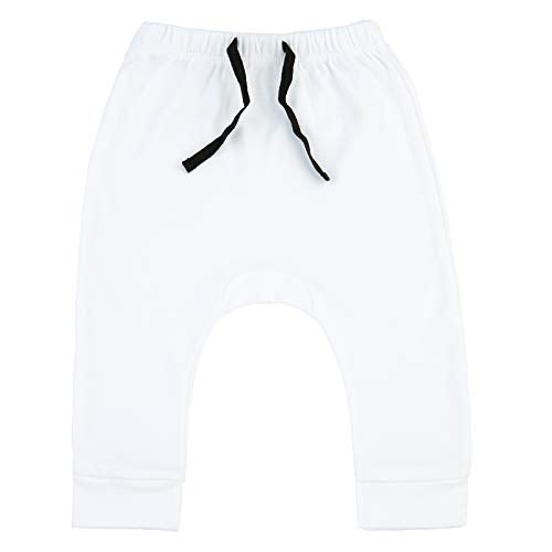 SOBOWO 18 Month Boys Pants Newborn Baby Boy Girl 3-Pack Joggers Infant Baby Cotton Harem Pants for Toddler Boys Girls Interlock 195 GSM (18-24 Months, Black/White/Grey) - Image 4