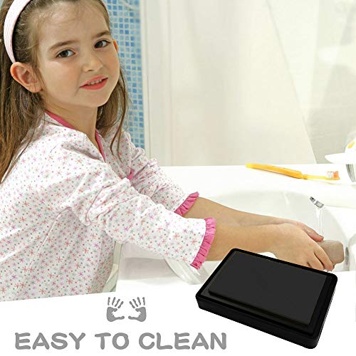 Lsushine Ink Pad for Baby Footprint, Baby Handprint, Paw Print Pad, Create Impressive Keepsake Stamp, Non-Toxic Ink pad, Perfect Baby Shower Registry Gift for Boys and Girls (Black) - Image 4