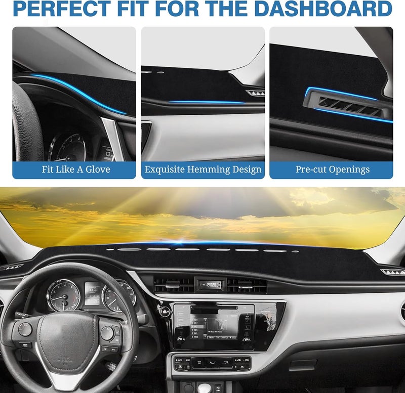 FIILINES Dash Cover Fit for Toyota Corolla 2014 2015 2016 2017 2018 Dashboard Cover Corolla Accessories Dash Mat No Glare Sunshade Anti-Slip Dash Mat Protector - Image 4