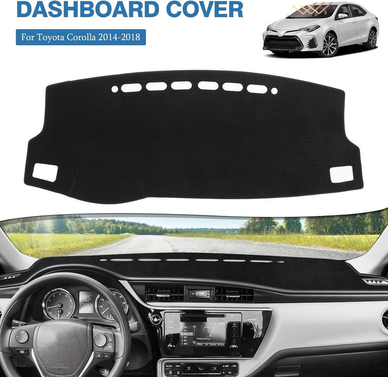 FIILINES Dash Cover Fit for Toyota Corolla 2014 2015 2016 2017 2018 Dashboard Cover Corolla Accessories Dash Mat No Glare Sunshade Anti-Slip Dash Mat Protector - Image 2
