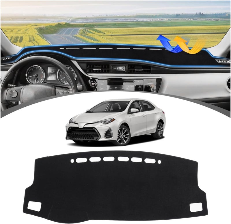 FIILINES Dash Cover Fit for Toyota Corolla 2014 2015 2016 2017 2018 Dashboard Cover Corolla Accessories Dash Mat No Glare Sunshade Anti-Slip Dash Mat Protector - Image 1