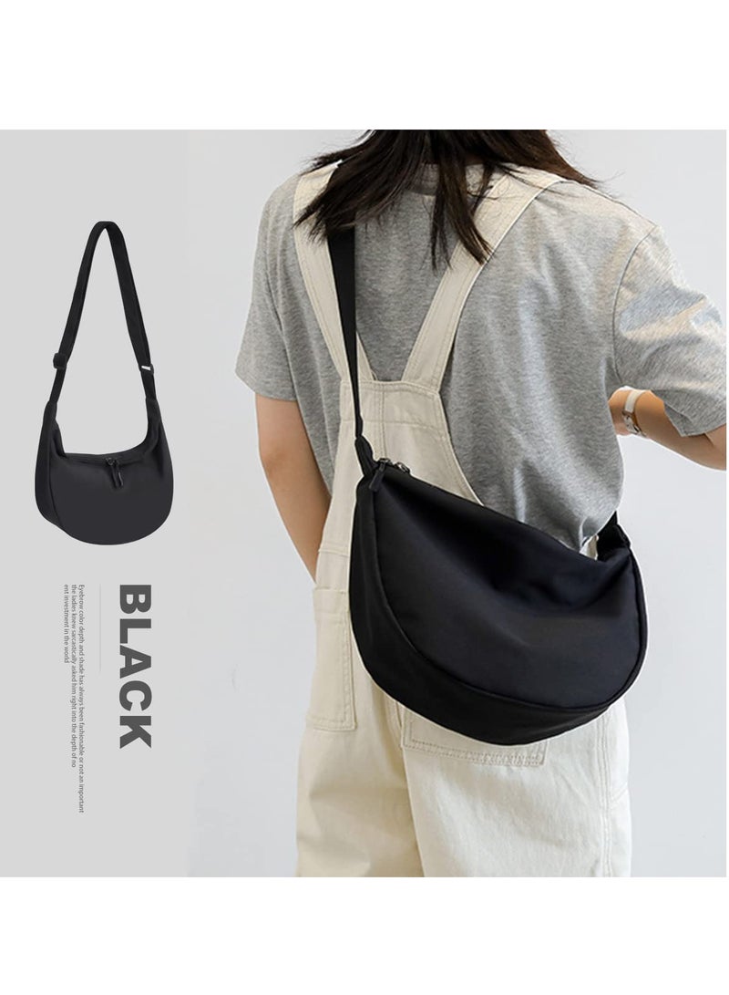 Versatile Lightweight Sling Crossbody Bag for Men & Women - Adjustable Strap, 2 Zippers, Perfect for Travel, School & Hiking (Black) - Image 2