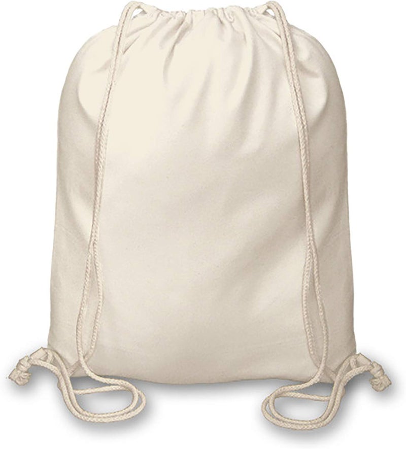 D&H CLOTHING UK Pack of 1/3/5/10/25/50/100/250 Premuim Plain Natural Cotton Shopping School Bags Rucksacks Drawstring School Gym PE Book P E Eco Friendly Shoppers - Image 2