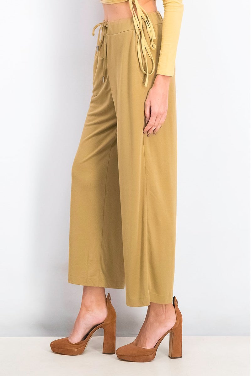 ESPRIT Women Regular Fit Drawstring Plain Pants, Brown - Image 2