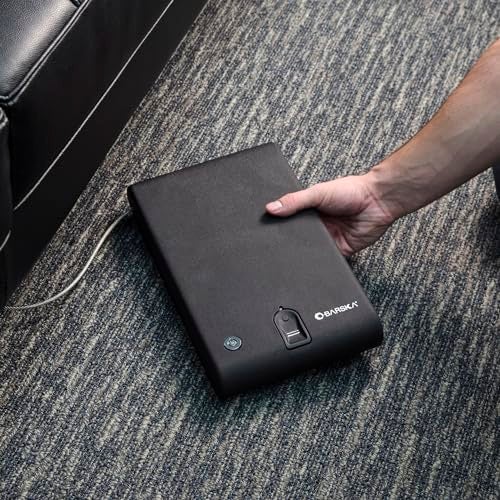 Barska Biometric Compact Portable Safe – Fingerprint Access, Steel Cable, Backup Keys, Mountable Design – for Travel, Home, Office, or Car Security - Image 2