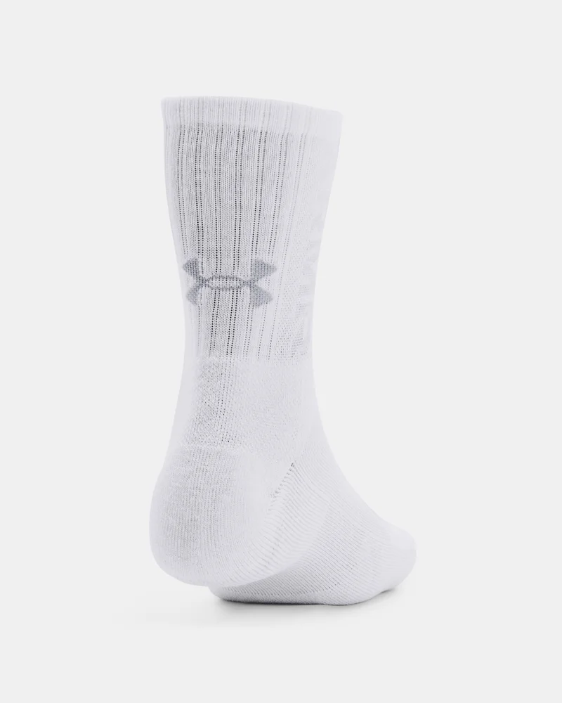 UNDER ARMOUR White 3-Maker Mid-Crew Socks (3 Pack)  | Best Price UAE