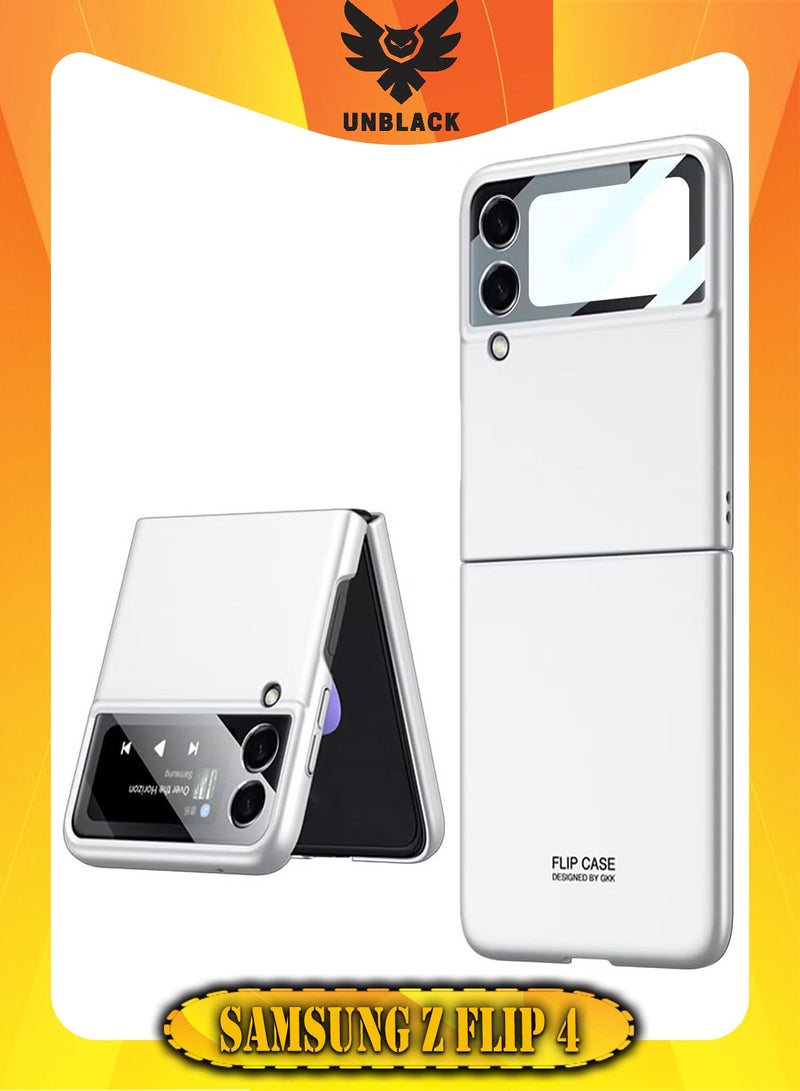 UNBLACK Case For Samsung Galaxy Z Flip 4 Ulta thin Lens screen - (White)