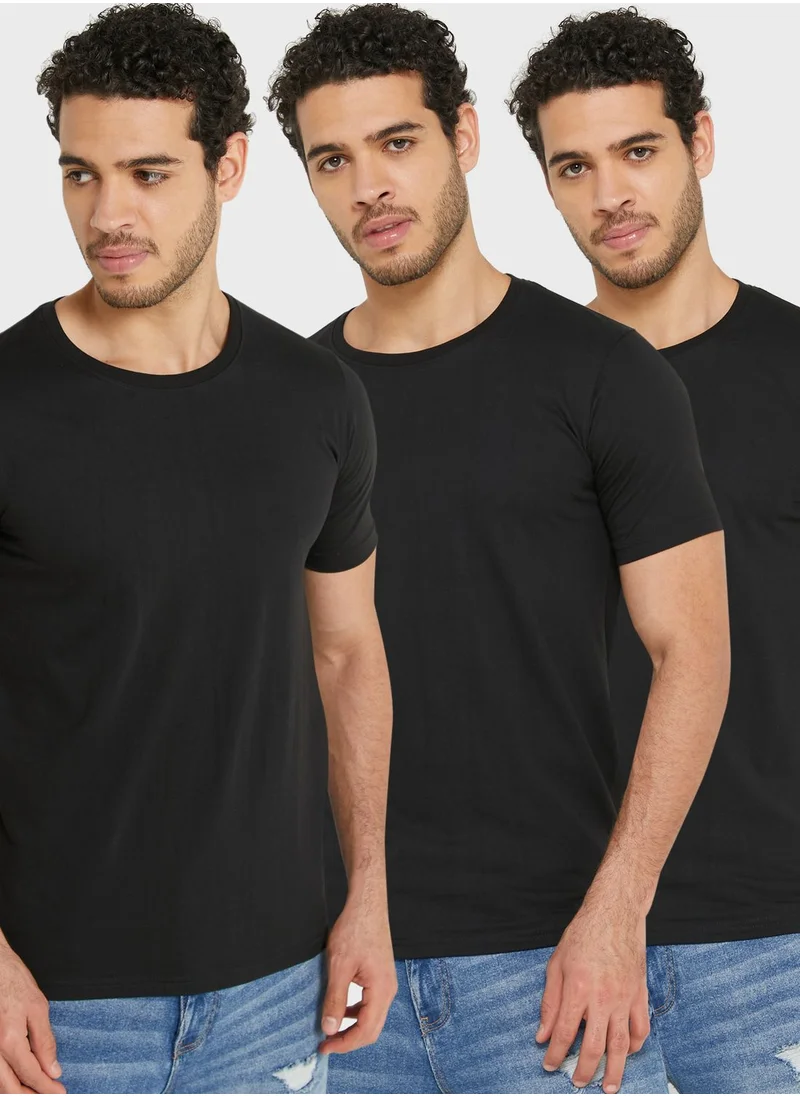 Seventy Five Basics 3 Pack Essential Crew Neck T-Shirts