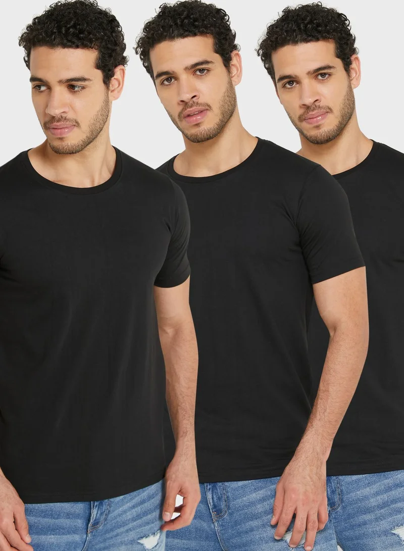 Seventy Five Basics 3 Pack Essential Crew Neck T-Shirts