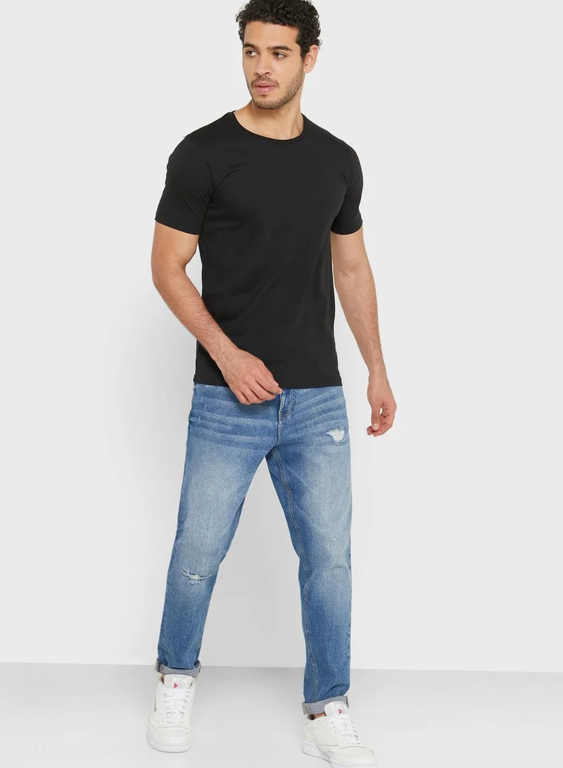 Seventy Five Basics  3 Pack Essential Crew Neck T-Shirts for Men | Best Price UAE