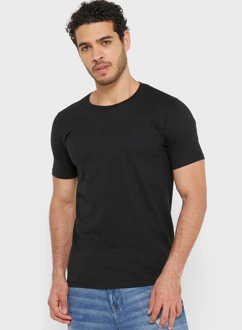 Seventy Five Basics  3 Pack Essential Crew Neck T-Shirts for Men | Best Price UAE