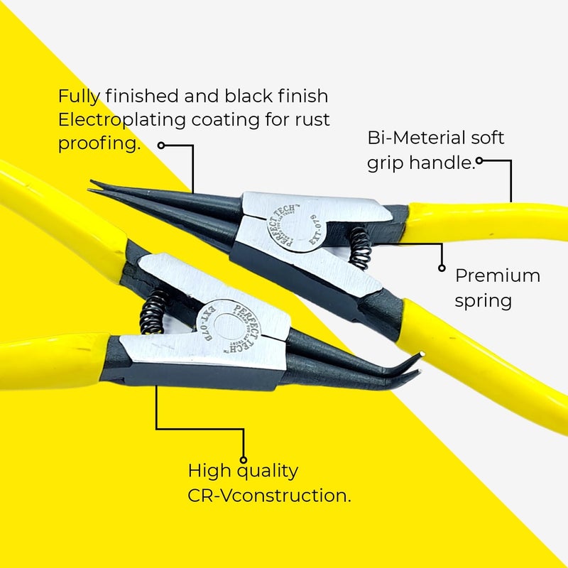 PERFECT TECH 122MM/5" Circlip Plier/ 5" Snap Ring Lock Plier (External Bend & External Straight) - Image 2