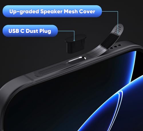 iKammo 5 PCS USB C Port Cover for iPhone 17/17 Pro/16 Pro Max/15 Pro Max Speaker Mesh Protector Dust Cover with Cleaning Brushes(NOT FIT 17 Pro Max) - Image 2