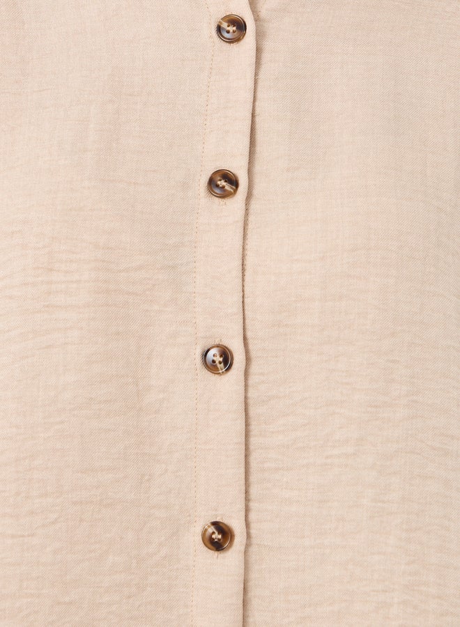 Styli Women Beige Relaxed Fit Shirt and Trouser Modest Set - Image 4