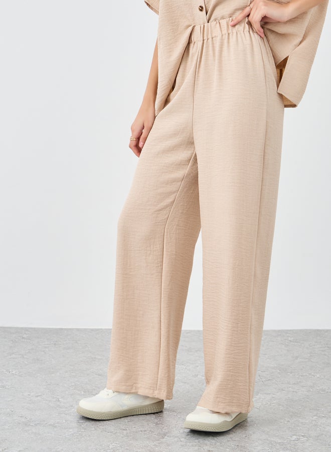 Styli Women Beige Relaxed Fit Shirt and Trouser Modest Set - Image 5