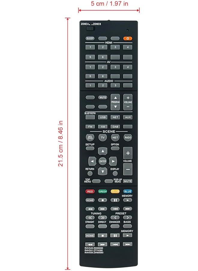 erorex - Replaced Remote Control Rav551 Rav546 Rav556 Fit For Yamaha Home Audio Av Receiver Rx A660Bl Rx A670 Rx A660 Rx A550 Rx S601D Rx S601 - Image 1