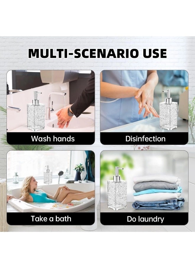 شيبشيب موزع صابون بلاستيكي شفاف بسعة 13.5 أونصة مع مضخة مقاومة للصدأ، موزع صابون سائل قابل لإعادة التعبئة للحمام والمطبخ، تصميم تموجات الماء - Image 4
