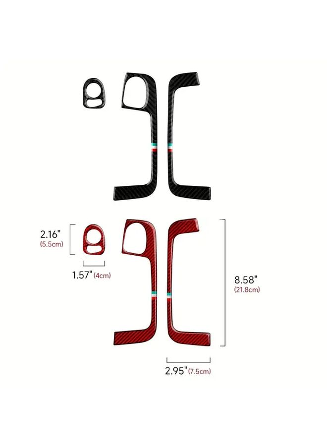 Carbon Fiber Car Window Lift Control Panel Trim Sticker Set Black Compatible With Fiat 500 500C 2007 2024 500e 2009 2019 And Abarth 500 500C 2008 2015 595 595C 695 695C 2014 2024 - Image 2