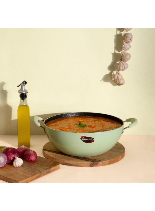 NIRLEP NutriHealth Pro 26cm Induction Deep Kadai with Glass Lid | Silver Ion Coating, Induction Compatible, Metal Spoon Friendly, Heavy Duty Handles With Soft Touch Finish - Image 1