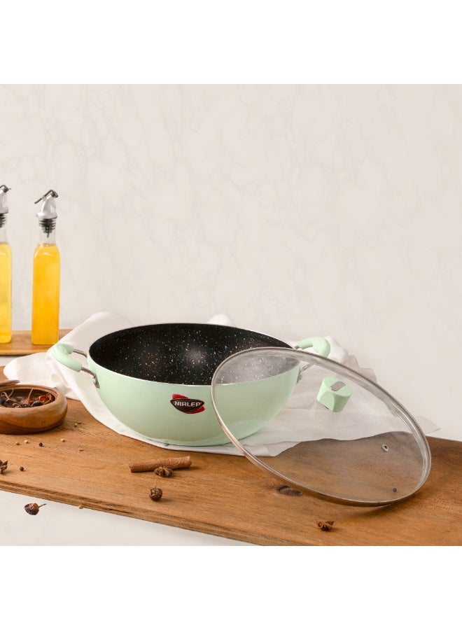 NIRLEP NutriHealth Pro 26cm Induction Deep Kadai with Glass Lid | Silver Ion Coating, Induction Compatible, Metal Spoon Friendly, Heavy Duty Handles With Soft Touch Finish - Image 4