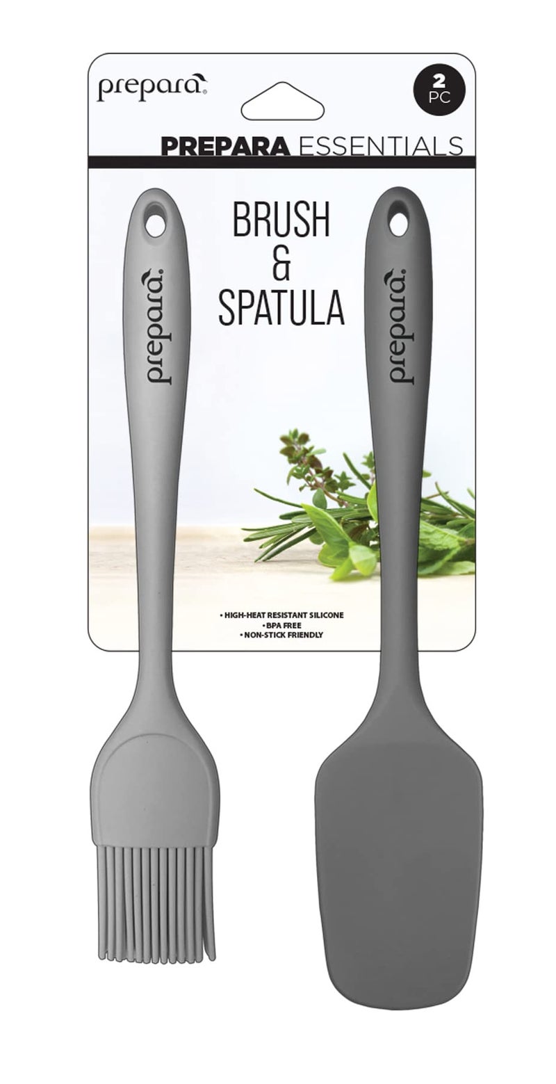 Prepara Silicone Spatula and Brush set Mixed Light and Medium Grey