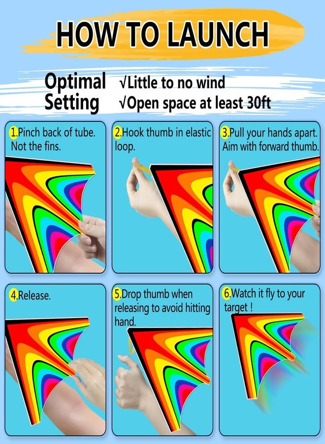 Hymaz 6 Pcs Mini Kites for Kids Ages 3-5 4-8 8-12, Finger Launcher Kite Easy to Fly Yard Beach Outdoor Toys, Kids Kites Bulk Glider Kite for Boys Girls Birthday Party Favors Gift - Image 3