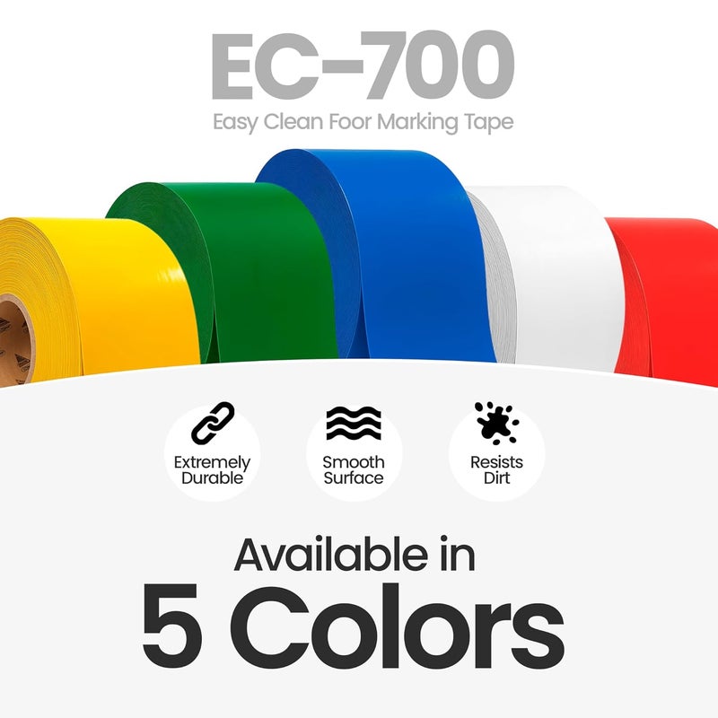 Duramark EC700 Floor Marking Tape for Concrete and Pavement | Industrial Marking Tape for Warehouses | Long-Lasting | High Durability, Yellow, 2 Inches by 108 Feet - Image 2