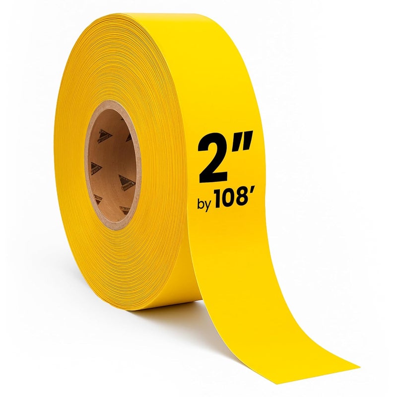 Duramark EC700 Floor Marking Tape for Concrete and Pavement | Industrial Marking Tape for Warehouses | Long-Lasting | High Durability, Yellow, 2 Inches by 108 Feet - Image 1