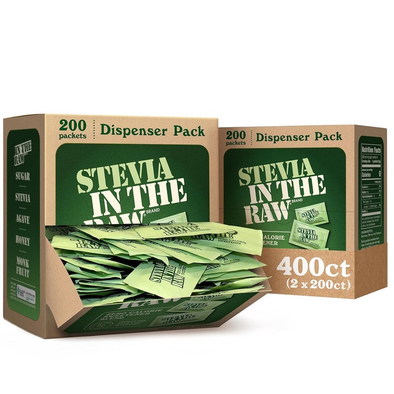 IN THE RAW Stevia In The Raw Plant Based Zero Calorie Sweetener No Erythritol Sugar Substitute for Coffee Hot  Cold Drinks Suitable For Diabetics Vegan GlutenFree 200 Count Packets Pack of 2 - Image 3