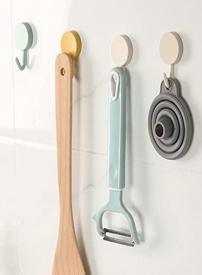 OXILY Adhesive Wall Hooks, Decorative Round Hooks in Multiple Colors, Minimalist Design for Home Kitchen Office Bedroom Bathroom Organization (10) - Image 2