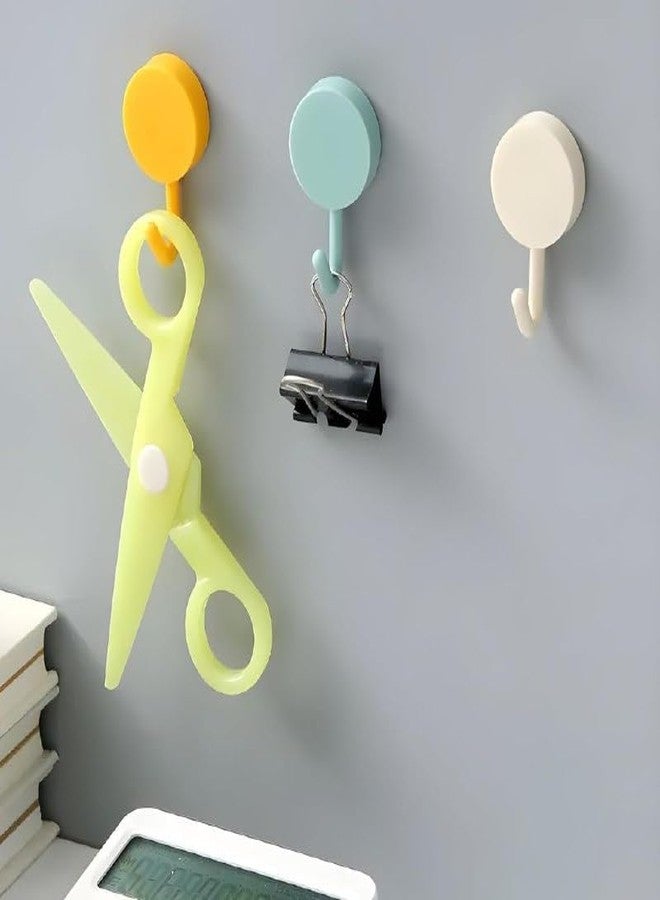 OXILY Adhesive Wall Hooks, Decorative Round Hooks in Multiple Colors, Minimalist Design for Home Kitchen Office Bedroom Bathroom Organization (10) - Image 4