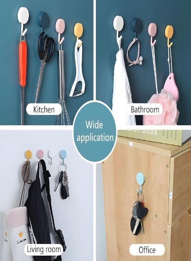 OXILY Adhesive Wall Hooks, Decorative Round Hooks in Multiple Colors, Minimalist Design for Home Kitchen Office Bedroom Bathroom Organization (10) - Image 5