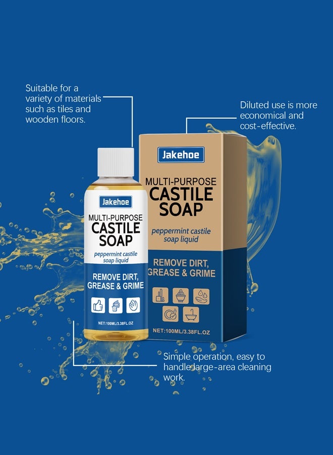 Jakehoe Multi-Purpose Castile Soap I for use in furniture/flooring/kitchen and bathroom I Light fragrance I 100ML - Image 3