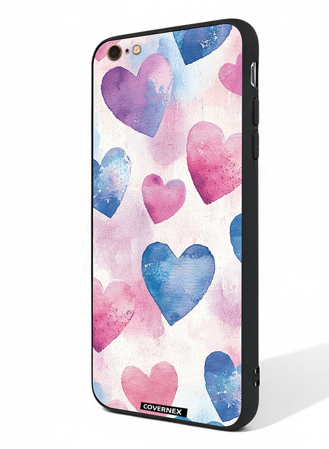 Covernex Apple iPhone 6s Plus Protective Case Cover Printed Featuring Watercolor Soft Heart Pattern - Image 1