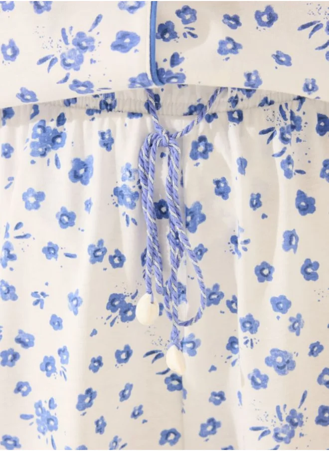 women'secret White floral classic pyjamas