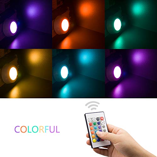 LUXSWAY Wireless Battery Ceiling Lights, Remote Shower Lights Color Changing, 300 Lumens Dimmable Wireless Ceiling Lights for Bedroom Shower Closet Hallyway, 5.67 Inch, 2 Pack - Image 5