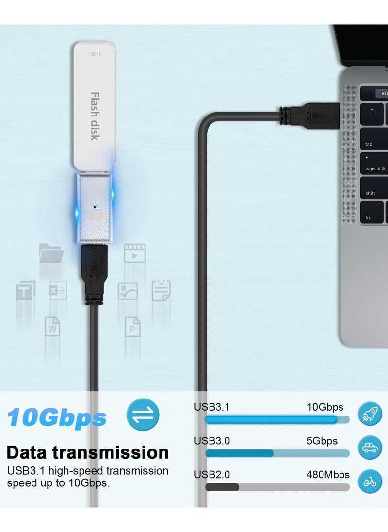 CMGTYYD. محول USB C إلى USB A أنثى إلى USB A أنثى 10 جيجابت في الثانية، محول USB C إلى USB A مزدوج الجانب USB 3.1 إلى محول شحن USB من النوع C متوافق مع كمبيوتر MacBook، كمبيوتر محمول، شاحن، 2Pack  - Image 2