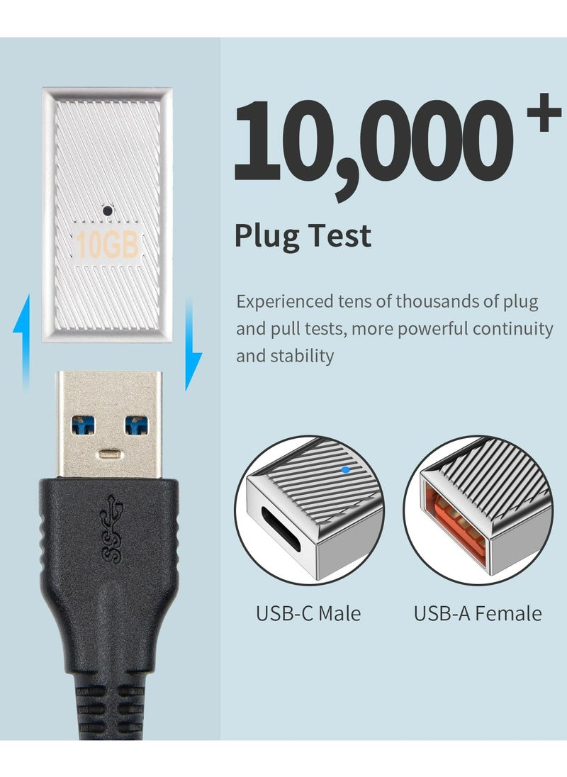 CMGTYYD. محول USB C إلى USB A أنثى إلى USB A أنثى 10 جيجابت في الثانية، محول USB C إلى USB A مزدوج الجانب USB 3.1 إلى محول شحن USB من النوع C متوافق مع كمبيوتر MacBook، كمبيوتر محمول، شاحن، 2Pack  - Image 4