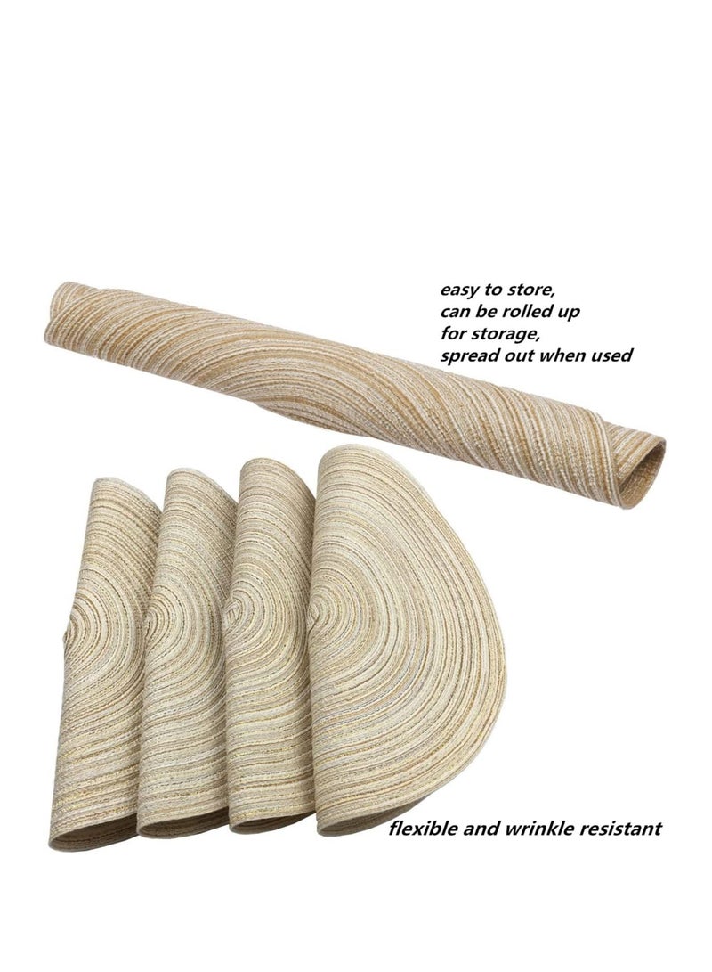 Captaintech Round Braided Placemats for Dining Table Diameter 15 inch,Woven Heat Resistant Anti-Slid Cotton Washable Kitchen Mats(Beige,Set of 4) - Image 3