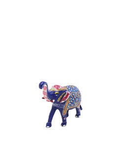 Antique Museum Handmade Hand Painted Elephant with Carving Work 4 Inch  - Image 1